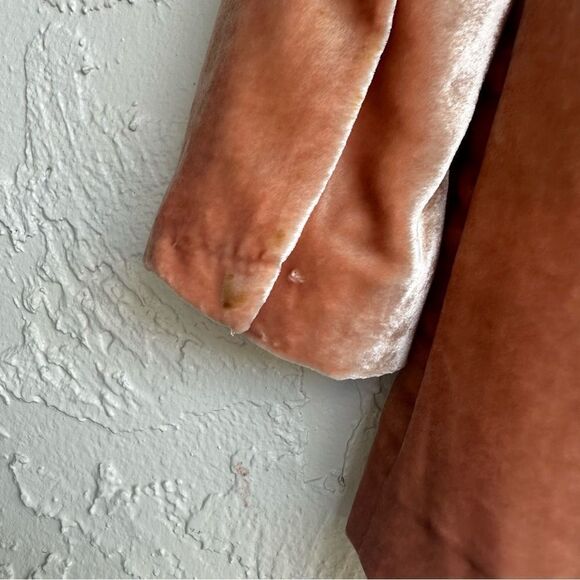 ALC Velvet Blazer Women Size 0 Peach Flowy Drape Shawl Collar Silk - Picture 8 of 9